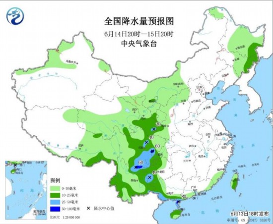 中国西南等地有较强降水华北黄淮将现高温天气